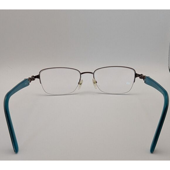Women’s Eyeglasses Frames Rose Gold Teal Semi-Rimless Rhinestone Accent Medium - Picture 2 of 3